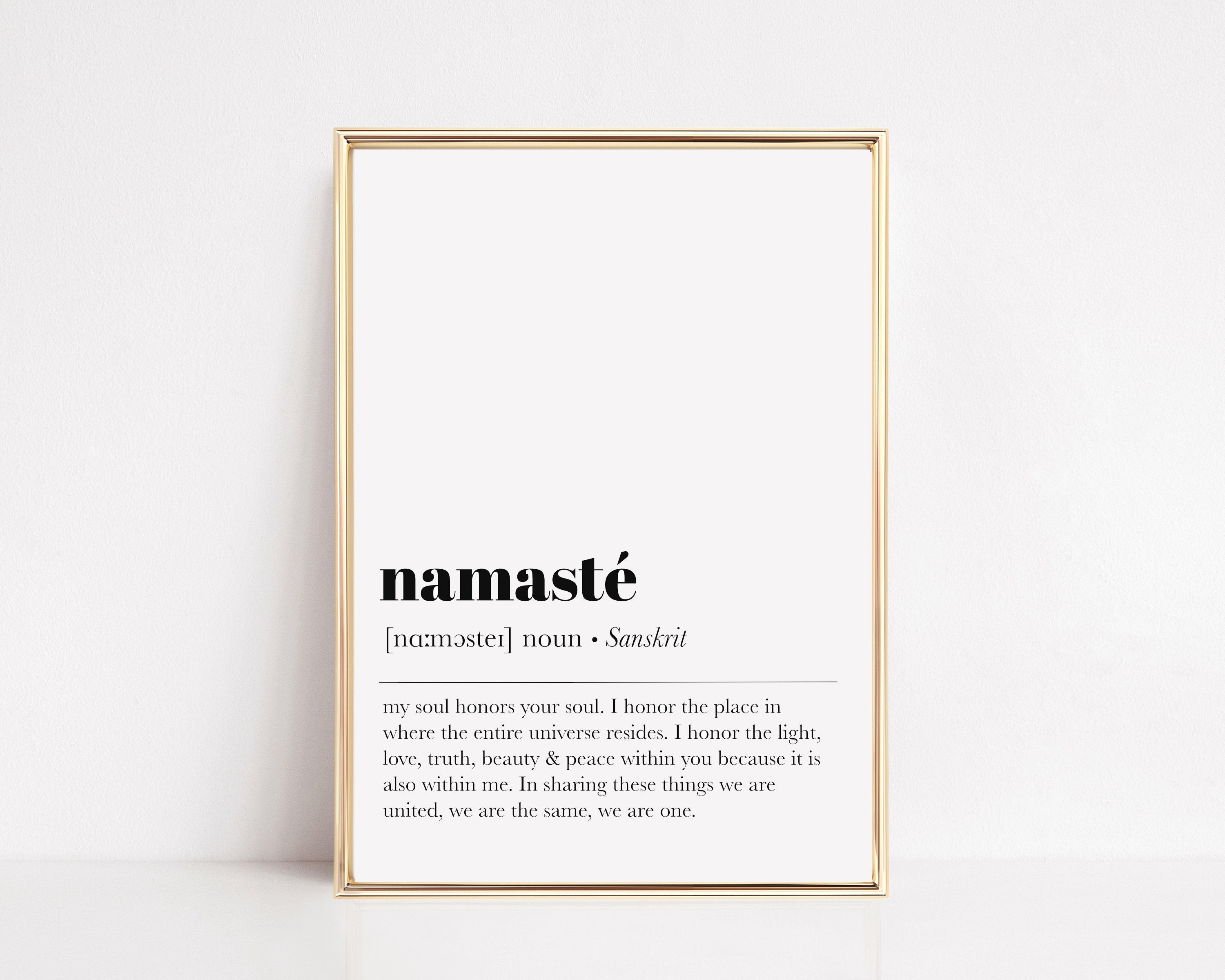 Namaste Definition Print Namaste Sign Namaste Printable 